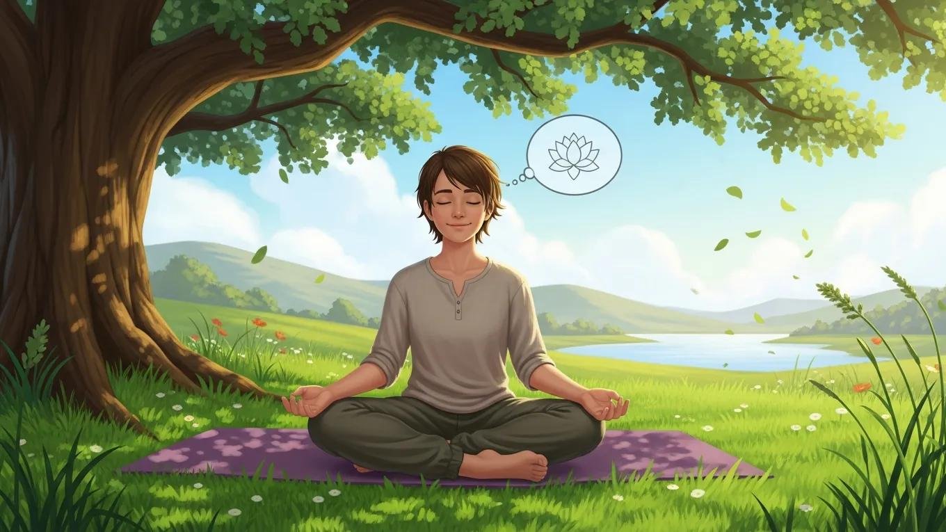 Teen practicing mindfulness outdoors, illustrating benefits of counseling for anxiety management
