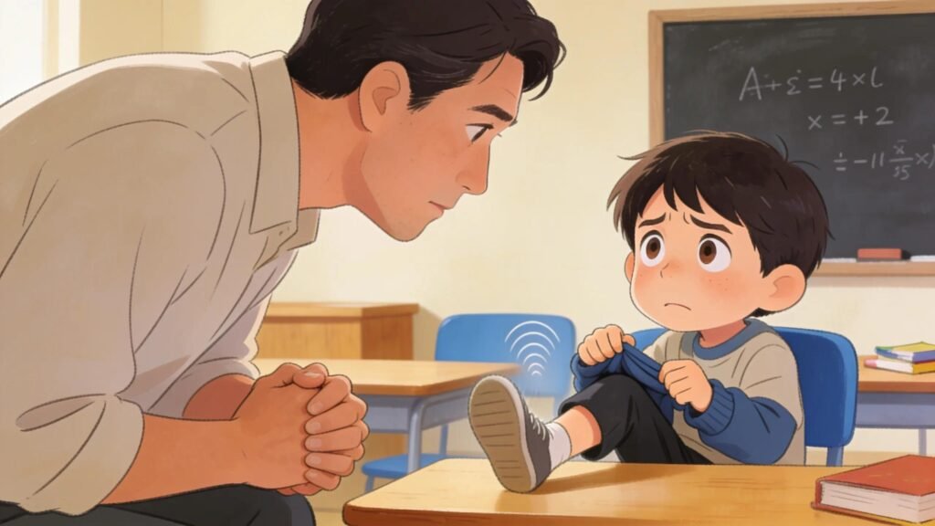 Parent noticing signs of anxiety in child at school