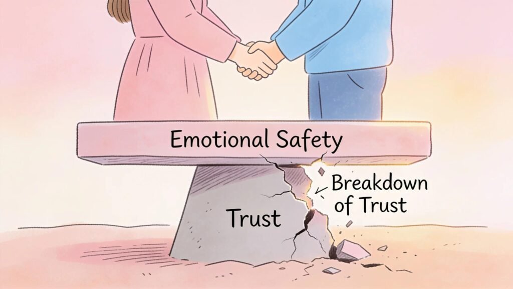 Trust is the foundational element of emotional safety in any intimate relationship, and its breakdown