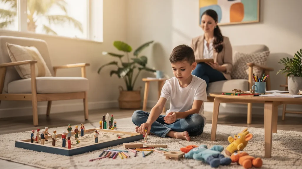 Sunshine State Counseling Center uses art therapy, sand tray therapy, play therapy, and traditional counseling