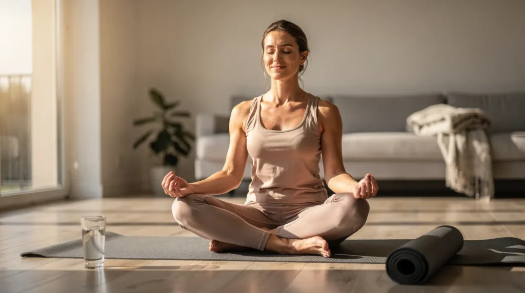 Meditation can give a sense of calm, peace, and balance that benefits emotional well-being