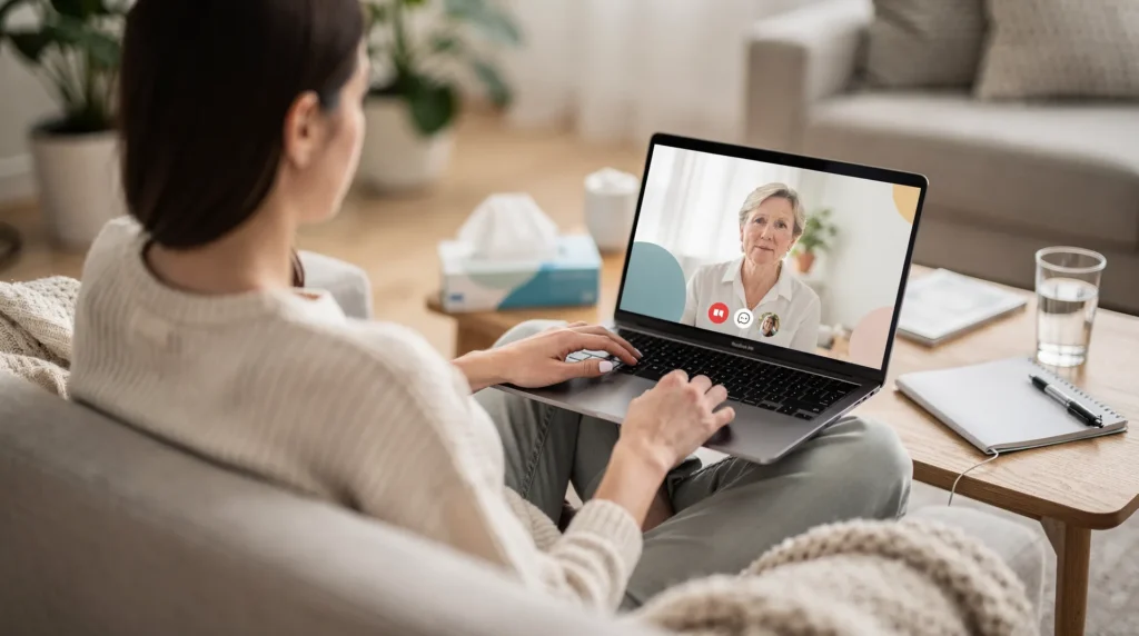 Teletherapy, also referred to as online therapy, e-therapy, telemental health, or telehealth, all describe