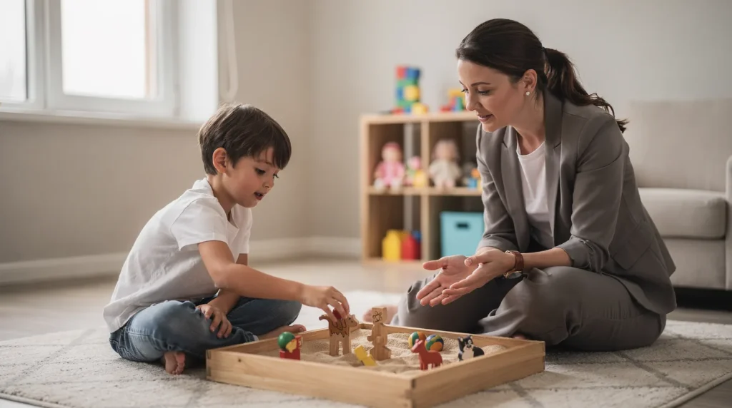 Children use toys, games, and creative activities to express thoughts and feelings they cannot